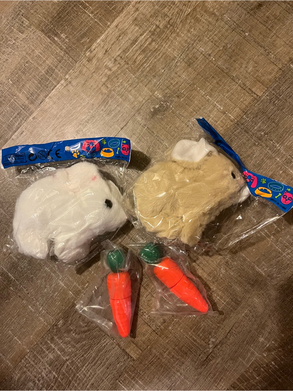 Plush Small Pet Toy Set with Orange Carrot Chew Accessories